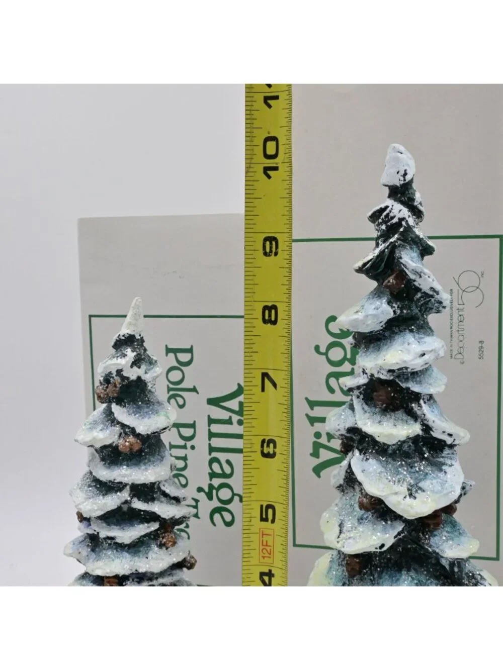 Department 56 Heritage Village Pole Pine Tree Porcelain Decor Set of 3 Boxed